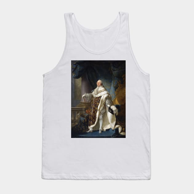 Louis XVI, King of France and Navarre, wearing his grand royal costume in 1779 by Antoine-Francois Callet Tank Top by Classic Art Stall